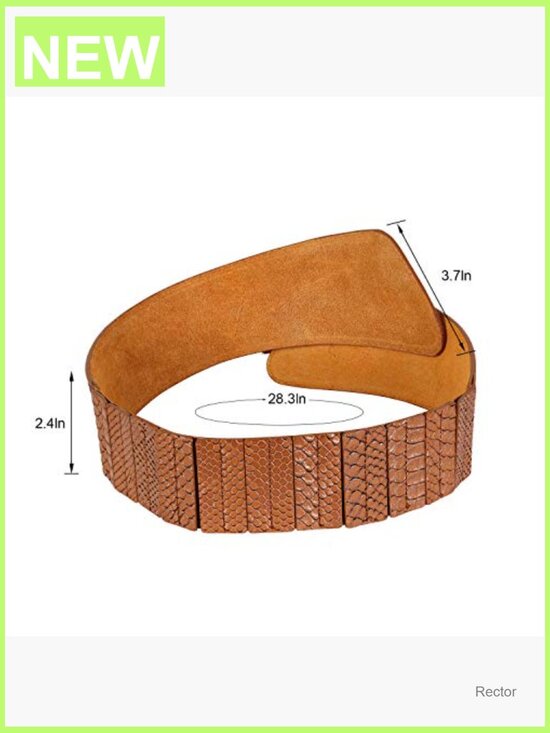 Vintage Wide Elastic Stretch Waist Belt with Gold Buckle main image 6